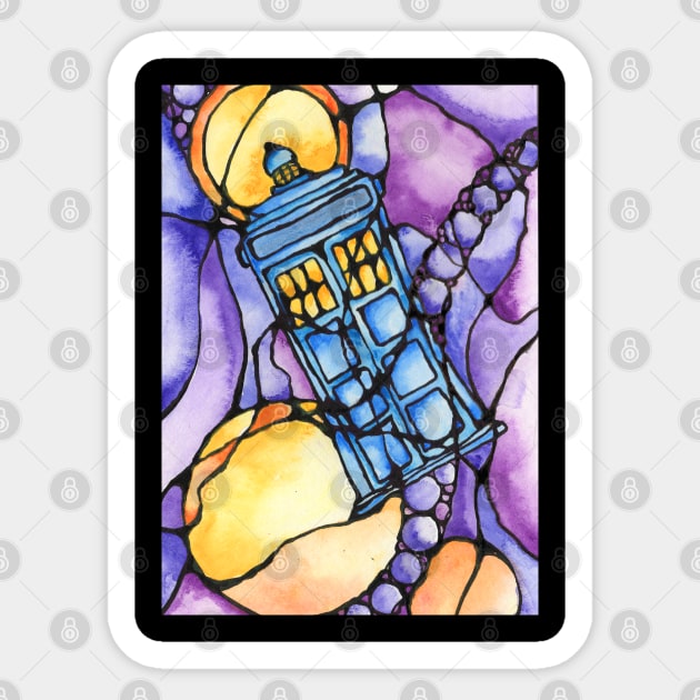 Abstract Tardis Sticker by AlstonArt